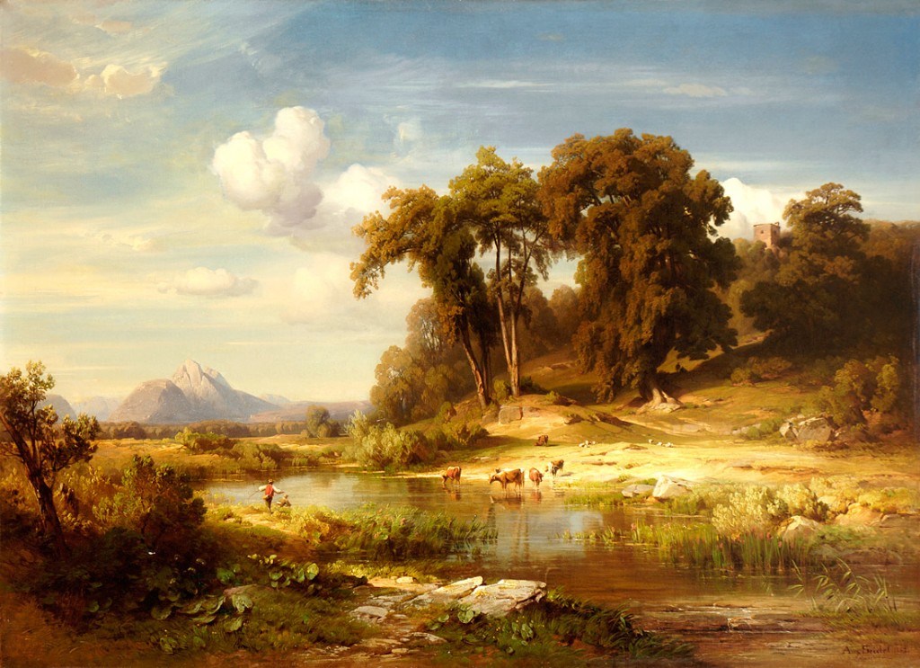 August Seidel, Gegend bei Salzburg, Öl auf Leinwand, um 1852, Privatbesitz, Foto © Lenz Mayer 