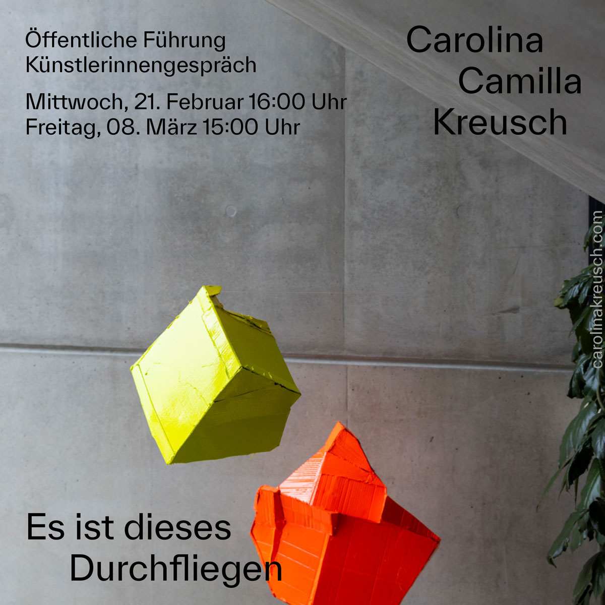 Carolina Camilla Kreusch, Es ist dieses Durchfliegen, Kunst&stadtWerke 2023/24