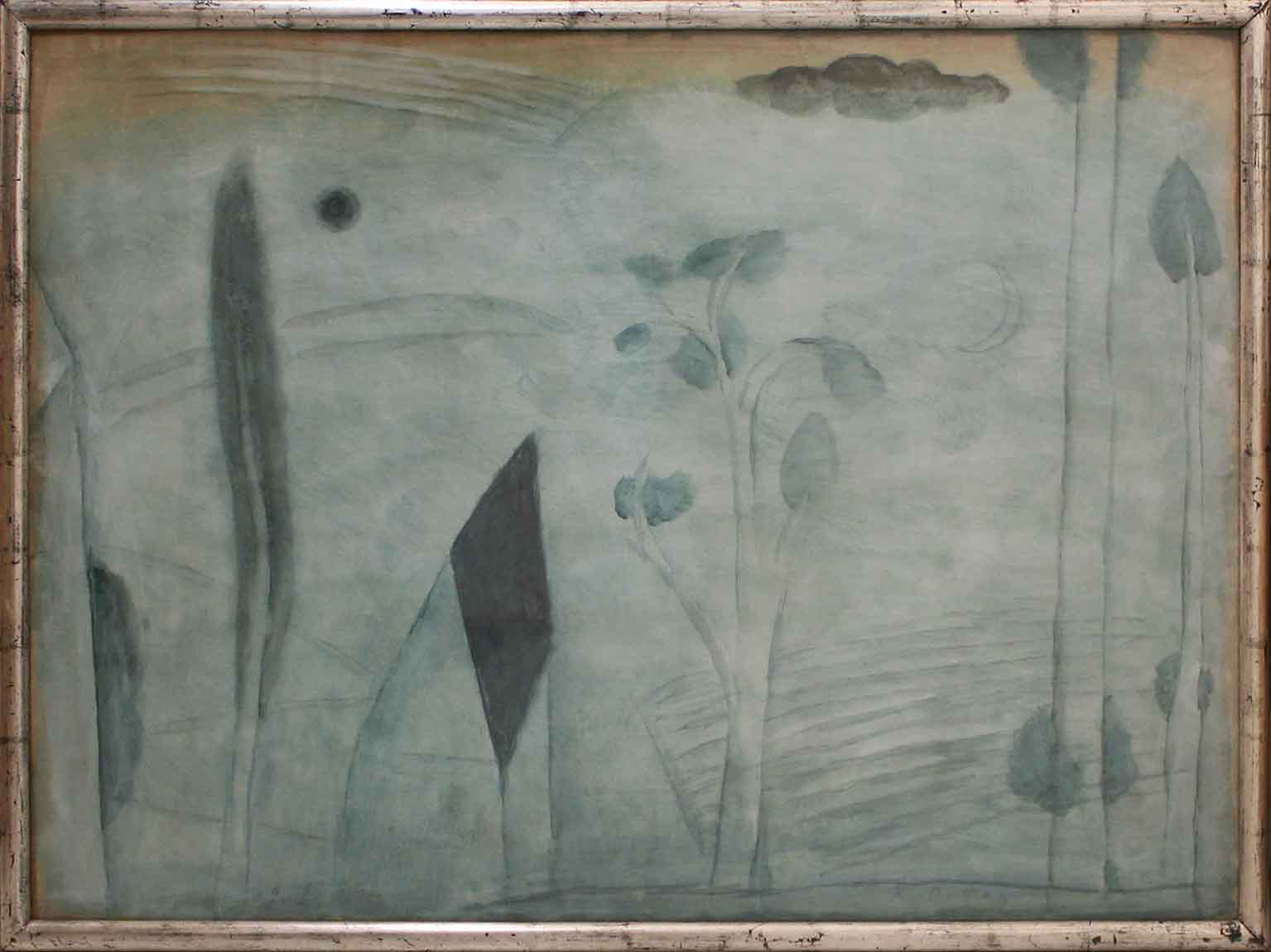 Rainer Dillen, "Landschaftsbild, türkis", 1984 © Städtische Galerie Rosenheim