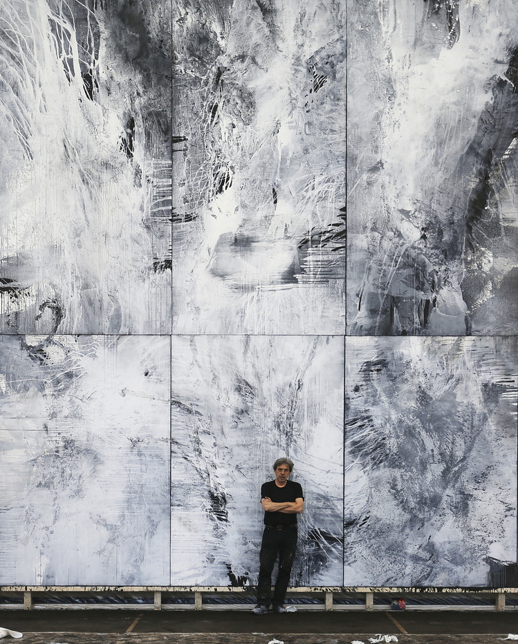 Peter Casagrande, Schweinfurt-Bild, 2017, Acryl auf Leinwand, zehnteilig, 700 x 1000 cm