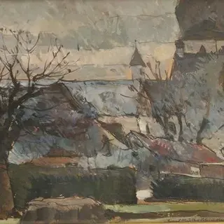 Hans Müller-Schnuttenbach, Auf der Fraueninsel, Aquarell, undatiert 
