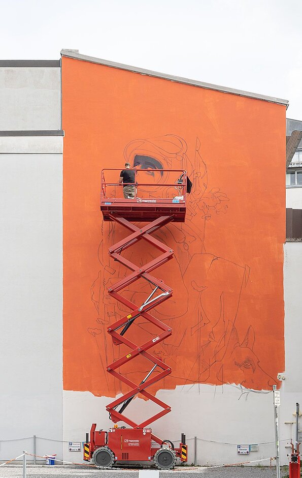 Mr. WOODLAND, Dare to Believe, Gillitzerstraße 6, Rosenheim 2020, Foto © Martin Weiand 