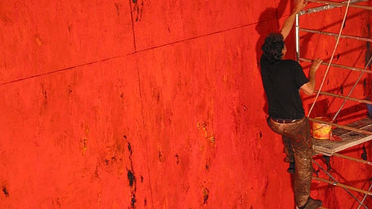 Peter Casagrande, Casamaggiore-Bild, 2002, Öl auf Pigment auf Leinwand, sechsteilig, 600 x 600 cm