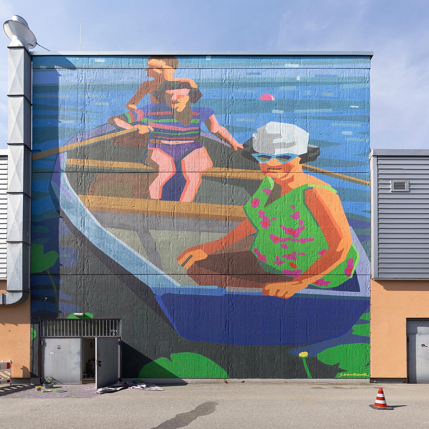 *transit art 2022, Stephan Hohenthanner, "Nachmittag auf dem Simssee", Modepark Röther, Kufsteiner Straße 55, Foto © Martin Weiand 