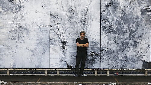 Peter Casagrande, Schweinfurt-Bild, 2017, Acryl auf Leinwand, zehnteilig, 700 x 1000 cm