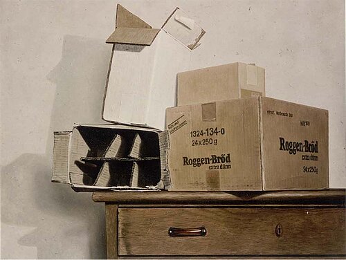 Gerhard Prokop, Stilleben 7, 1980, Öl auf Leinwand © Städtische Galerie Rosenheim