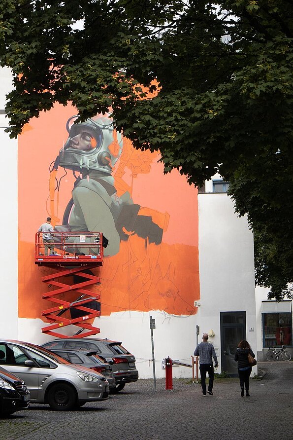 Mr. WOODLAND, Dare to Believe, Gillitzerstraße 6, Rosenheim 2020, Foto © Martin Weiand 