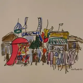 Gertruda Gruber-Goepfertova, o.T., aquarellierte Zeichnung, undatiert 