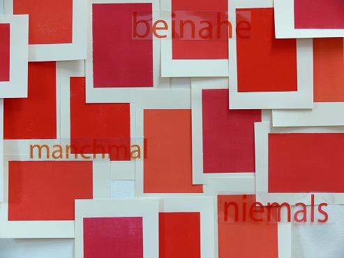 Monika Huber, Wandarbeit, beinah_manchmal 2009 Monika Huber, Wandarbeit, beinah_manchmal 2009